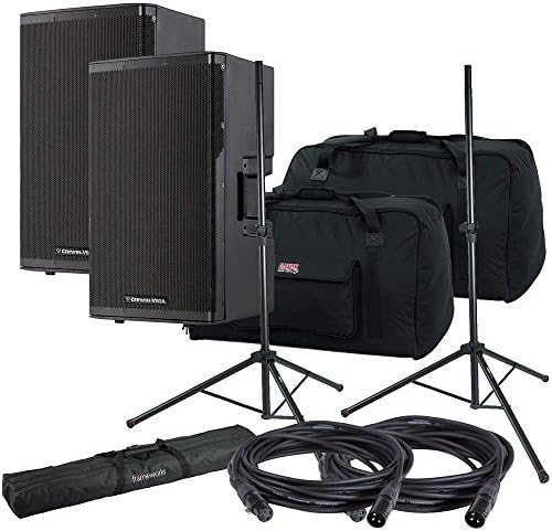 Cerwin Vega CVX-15 15-Inch Powered Speakers (x2) w/ Gator Totes & Stands