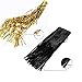 NPLUX 4PCS 3' X 8' Black and Gold Metallic Tinsel Foil Fringe Curtain for Wedding Birthday Christmas Party Decoration Backdrop