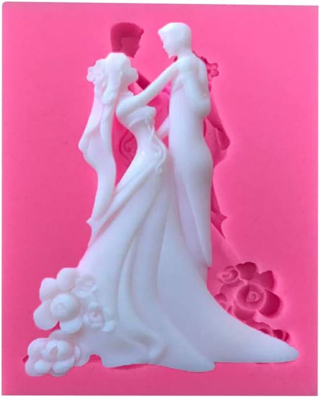 Silicone Cake Mold- The Look Of Love Bride and Groom Couple Silicone Fondant Mold For Wedding Cake Decorating Cake Topper Chocolate mold