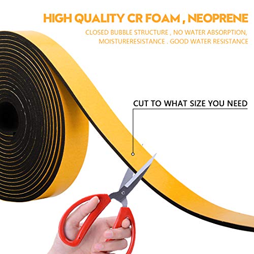 Foam Weather Stripping, 2 Inch Wide X 3/8 Inch Thick,Adhesive Door Jamb