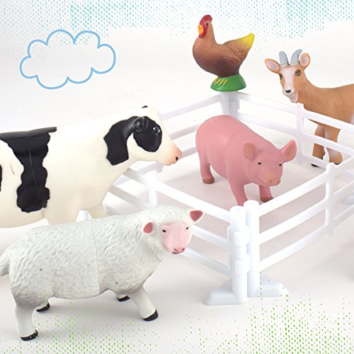 Plastic Farm Animals for Toddlers 10 Piece Jumbo Set Includes Fences