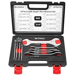 BILITOOLS Super Thin Open End Wrench Set, 9 Piece