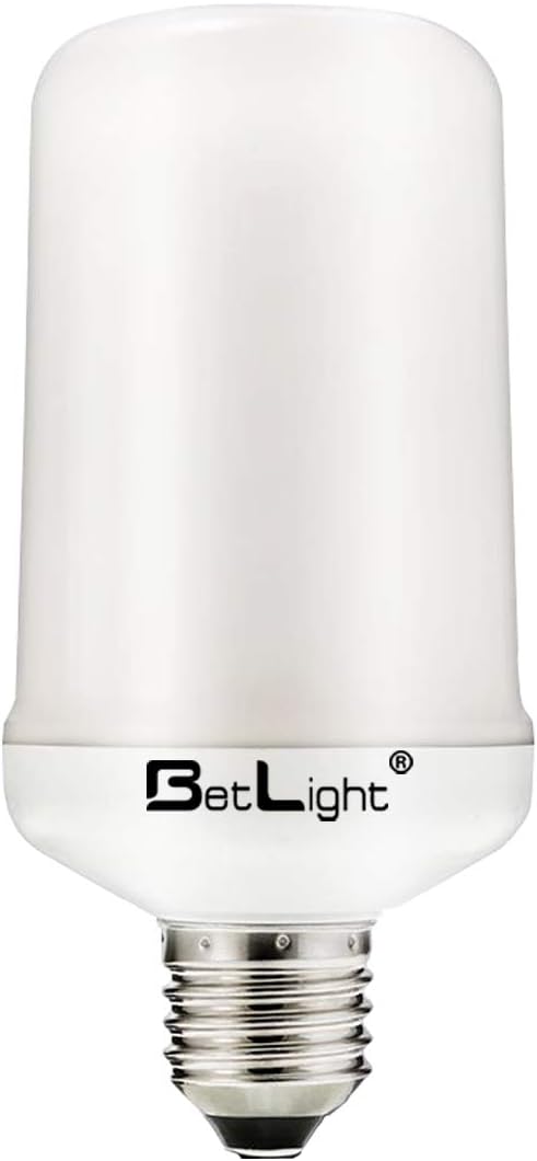 BetLight Flame Bulb- E26 Standard Base LED Flame Effect Light Bulbs,Fire Flickering Bulb for Valentines Day/Outdoor Garden/Hotel/Bars/Home Decoration (3 Modes Flame Fire Up)