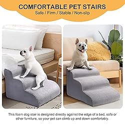 CiWiVOKi 3 Tier Dog Ramp for Couch, Non-Slip Pet