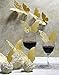 50pcs Butterfly Wedding Party Table Number Name Paper Place Cards Wine Glass Cup Decoration Wall Decals Sticker For Wedding Party Favor [Gold]
