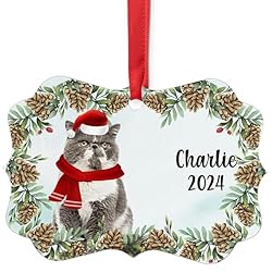 Blue White Persian Cat Christmas Ornament 2024