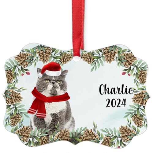 Blue White Persian Cat Christmas Ornament 2024