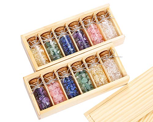 JOVIVI-6-Mini-Healing-Crystals-and-Gemstones-Glass-Bottles-Tumbled-Crushed-Chips-Stones-Set-with-Wooden-Box-for-Reiki-Chakra-Balancing-Meditation-Wicca-Wish-Luck-DecorationDIY-Jewelry-Making
