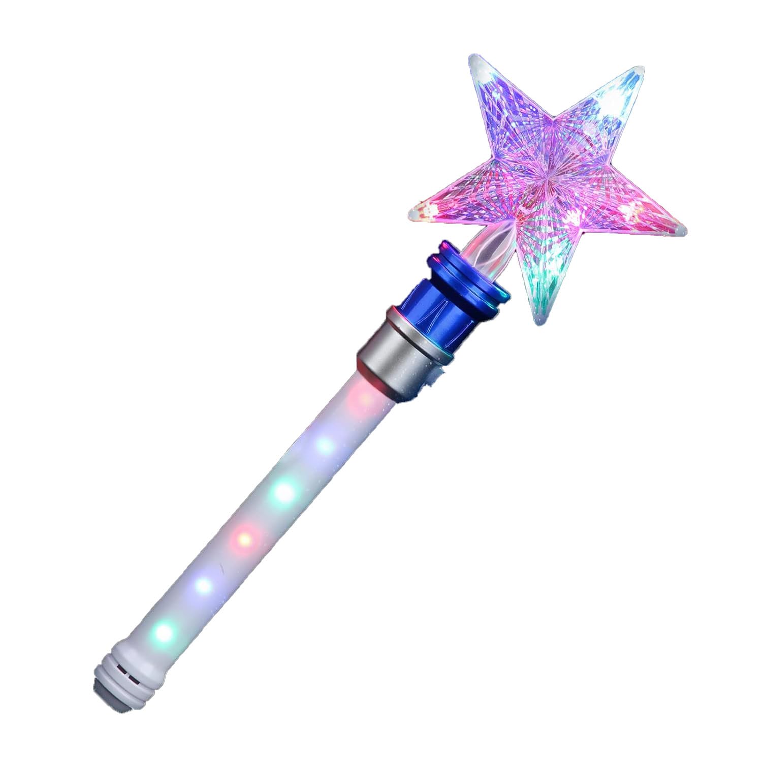 XJSGS- Light Up LED Wand Star Light Flashing Wands,Magic Wand Rotating Toy for Girls and Boys christmas & birthday gift (Star blue)
