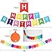 G.C Rainbow Birthday Decoration and Cake Topper Set Garland Balloons Arch Kit Happy Birthday Banner Bunting Boy Girl Baby Shower Party Supplies for Kids