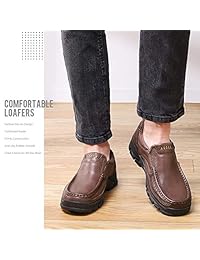 CAMEL CROWN Mocasines para hombre, de piel, informales, cómodos, para trabajo, oficina, vestido, al aire libre