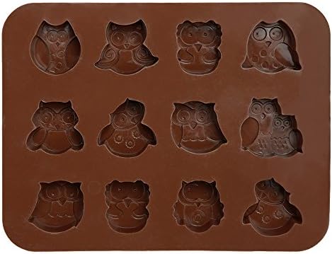 12 Hole Owl Shape Silicone Chocolate Mold by uGen! FDA approved, BPA free,eco-friendly,non-toxic.Wide Range Temperature tolerance: .Safe for use in microwave,freezer,oven and refrigerator!