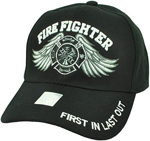 Fire Fighter First In Last Out Department Rescue Hat Black Cap Fireman Dept