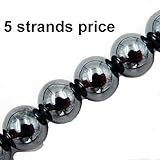 Gemstone Beads for Jewelry Making, Sold per Bag 5 Strands Inside, Hematite 8mm