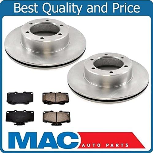 Front Brake Rotors & Ceramic Pads Replacement Parts for 4 Wheel Drive 4x4 Toyota Pickup 1989 1990 1991 1992 1993 1994 1995