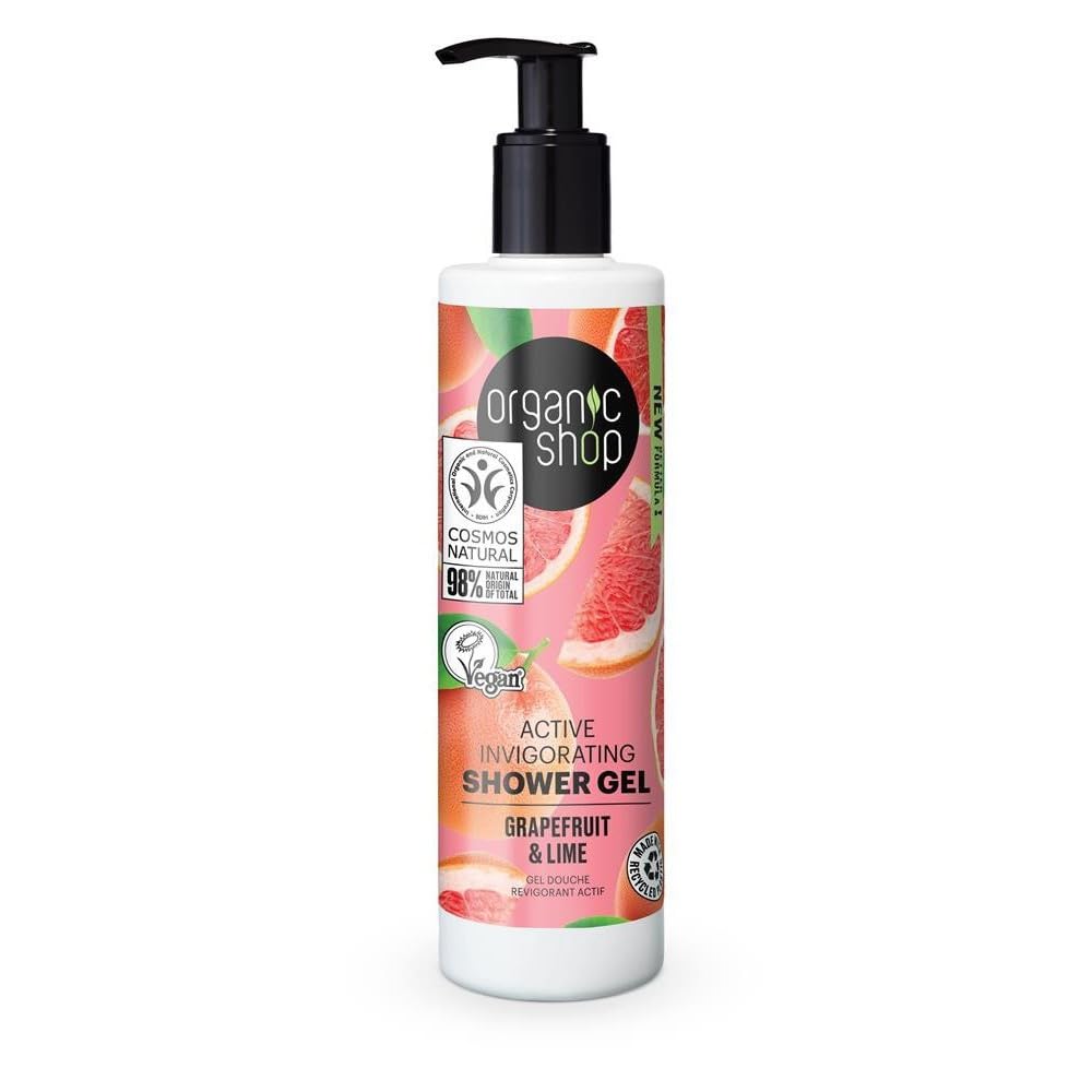 Organic Shop Shower Gel Active Invigorating, Grapefruit & Lime, 280 ml