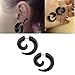 ZS 16g Graceful Tribal Spiral Fake Gauges Acrylic Ear Tapers Fake plugs Horn stud earrings (Black Spiral-style)