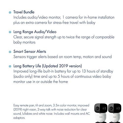 panasonic long range baby monitor with 2 camera bundle