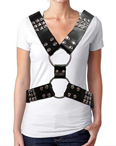 Studded Double O Ring Celebrity Inspired Trendy Fashion Harness Leather Belt