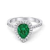 Blue Apple Co. Halo Teardrop Bridal Filigree Ring