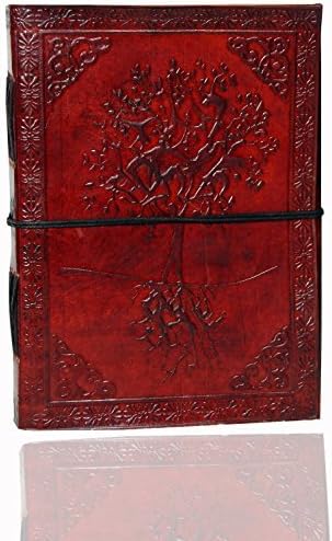 SKH36 Embossed Leather Blue Stone 120 Page Unlined Journal with Clasp by SKH