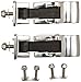 RAMPAGE PRODUCTS Rock Runner Hood Catch Kit for Jeep Wrangler JK | Pair, Stainless Steel, Polished | 74335 | Fits 2007-2018 Jeep Wrangler JK/JKU