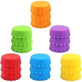 LEEFONE 18 Silicone Reusable Caps for Home Brew &amp; Soft Drink Bottles, Soda &amp; Wine, Multi-color