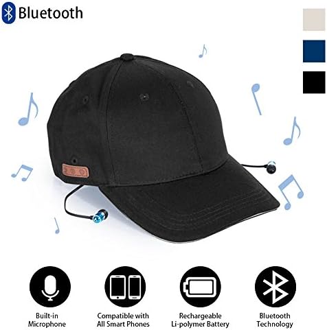ACOTop Wireless Bluetooth Baseball Hat Cap For Men Women with Stereo Headphones Headsets Earphones Speakers Hands-free Phone Call for Fitness Outdoor Sports like Walking, Jogging, Fishing (Black)