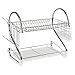 Chrome Dish Drying Rack - 2 Tiered with Cup and Utensil Holders by Chef Buddy