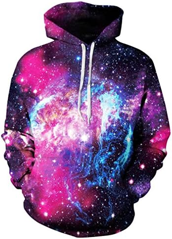 Caladele Sweatshirts 3D Print Space Galaxy Men Women Hoodies With Hat Fashion Hoody Sportswear