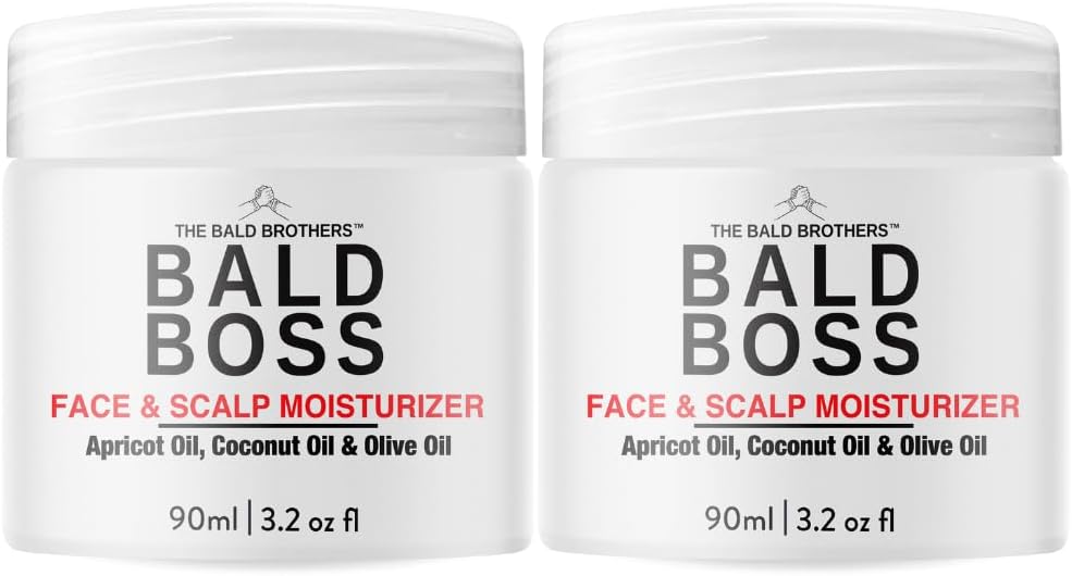 The Bald Brothers Bald Boss 60ml Two Pack - Vegan, Matte Non-Greasy Moisturiser