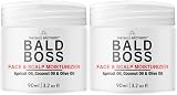 The Bald Brothers Bald Boss 60ml Two Pack - Vegan, Matte Non-Greasy Moisturiser