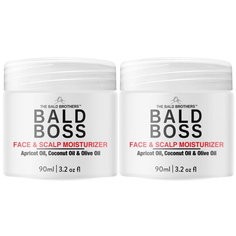 The Bald Brothers Bald Head Care for Men | Everyday Face & Scalp Care | Matte, No Grease, Vegan | Daily Mens Moisturiser Fragrance Free - 2 Pack