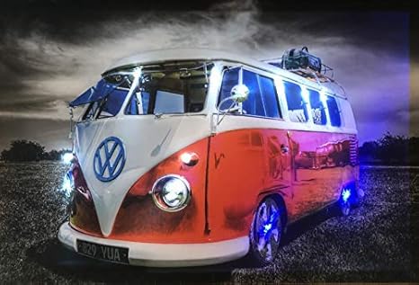 Samarkand Lights Led Bild Mit Beleuchtung Led Bilder Leinwandbild 65 X 45 Cm Leuchtbild Bulli Auto Wandbild Amazon De Kuche Haushalt