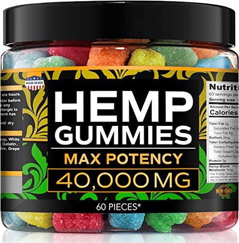 Gummies for Stress Relief - 40000mg - Sour Gummies - Great for Sleep, Insomnia & Anxiety Management – Made in USA – Tasty & Relaxing Gummies – Premium Blend - Mood & Immune Support