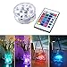 WisHome Waterproof Battery Operated Submersible LED Lights Multicolored RGB Color Changing Underwater Pool Lights with Remote Control for Pool Vase Christmas Wedding Party Holiday Lighting Pack of 2