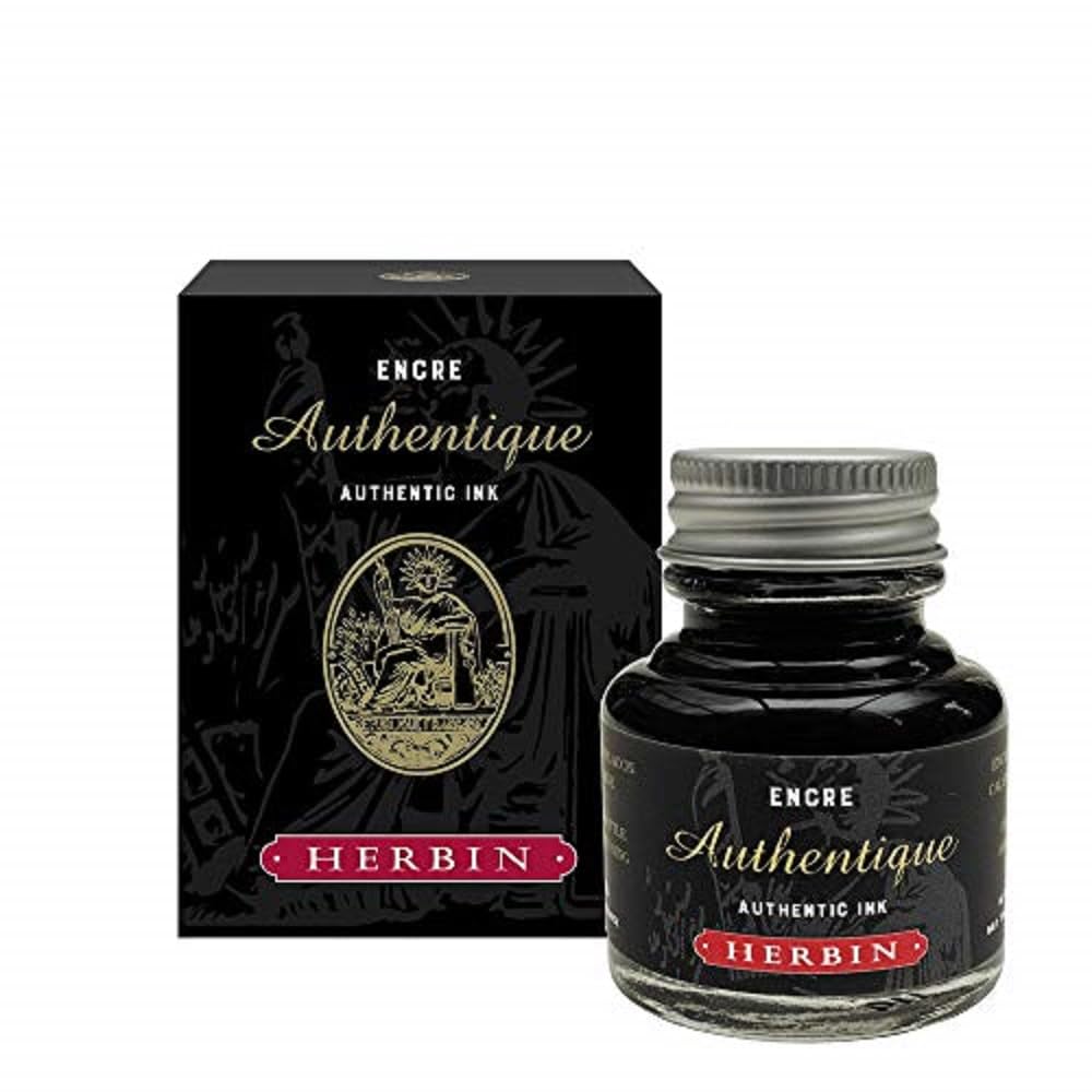Jacques Herbin 13991T - A 30 ml bottle of authentic ink for fountain pens and rollerball pens - Black colour - Made in France - Calligraphy - writing Arts