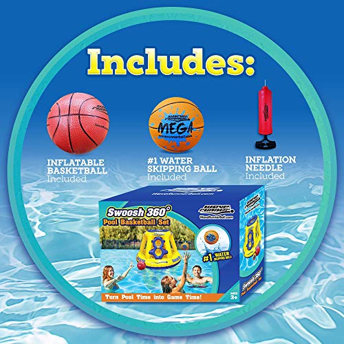 Wave Runner Swoosh 360 Swimming Pool Toys Set Floating Basketball Hoop