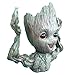 Newest 16cm Cute Hands up Baby Groot Flowerpot Pen Pot Planter Pot Guardians of The GalaxyTree Man Action Figures Birthday Toy Gifts