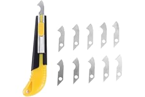 1 Acrylic Plexiglass Sheet Cutter Hook Knife Tool with 10 Replacement Blades,Multi-Use Cutter for Plexi Glass and Thick Plast