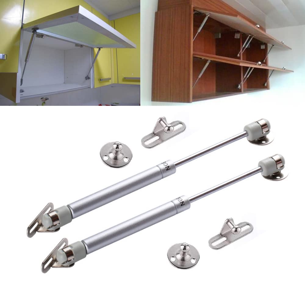 Photo 1 of [2 Pack] Lift Support,Gas Strut,Soft Close Hinges Gas Spring, Lid Support, Kitchen Cabinet Hinges, Toy Box Hinges, Gas Shocks (120N/26lb/12KG)