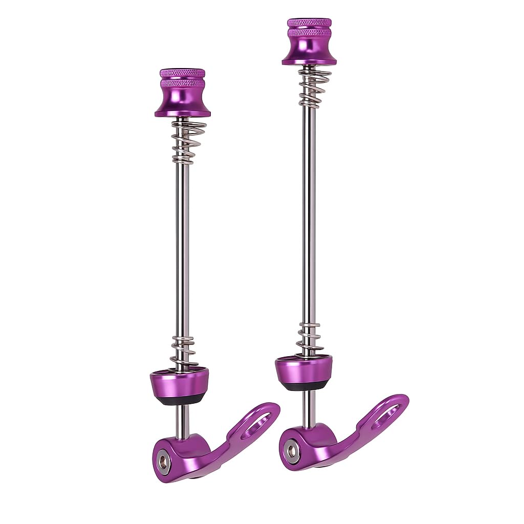 Alomejor 2pcs Bicycle Quick Release Skewers Front Rear Skewer Road Mountain Bike Quick Release Skewers Accessory(Purple)