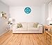 45Min 10-Inch 3D Number Dial Face Modern Wall Clock, Silent Non-Ticking Round Home Decor Wall Clock with Arabic Numerals, 7 Colors(Cyan)
