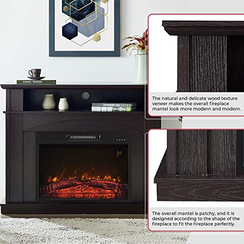 GOOD & GRACIOUS Electric Fireplace with Mantel Wooden Surround Indoor Freestanding Entertainment