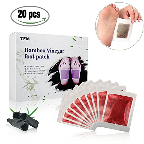 Foot Pads, LuckyFine Bamboo Vinegar Charcoal Foot Patch, 20 Pcs Relieve Tired Foot Pads, Pain Relief Foot Care Relaxing Sheet Help Deep Sleep Health & Household, Health Care, Foot Health, Inserts & Insoles, Ball-of-Foot Cushions
