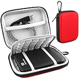 Lacdo EVA Shockproof Carrying Case for Western Digital My Passport Studio Ultra Slim Essential WD Elements SE Portable 500GB 1TB 2TB Mac USB 3.0 Portabl 2.5 inch External Hard Drive Travel Bag, Red