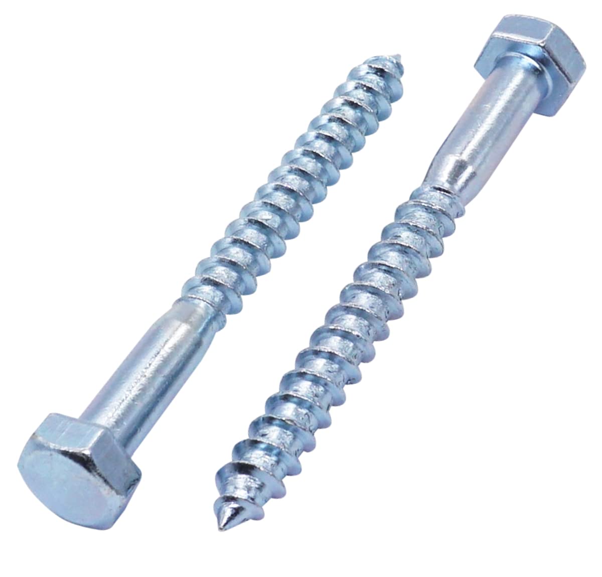 SKIR'CO (10 pcs) DIN 571 Zinc Plated Steel Hexagon Head Wood Screws M8 x 80 mm, Coach Screws, Hex Screw, Lag Bolts