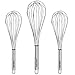 Utopia Kitchen Stainless Steel Whisk Set - Wire Whisk - Balloon Whisk Set - Egg Frother, Milk & Egg Beater - Kitchen Utensils for Blending, Whisking, Beating & Stirring - Set of 3
