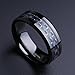 King Will GENTLEMENT Tungsten 8mm Black and Blue Carbon Fiber Inlay High Polish Men's Wedding Band Ring