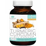 Organic Turmeric Curcumin with Bioperine® - 1200mg ( 120 Capsules ) - Extra Strength Pain Relief & Joint Support Supplement - Non-GMO , Made in the USA